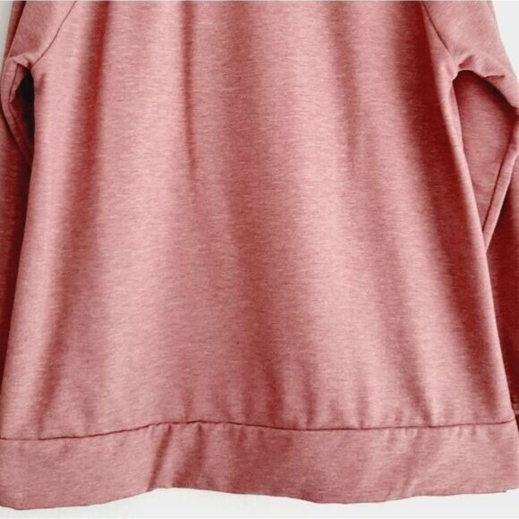 32 Degree HEAT Comfy Raglan Style Sweatshirt Crewneck Top Melange Pink Sz M Flaw - Picture 9 of 11